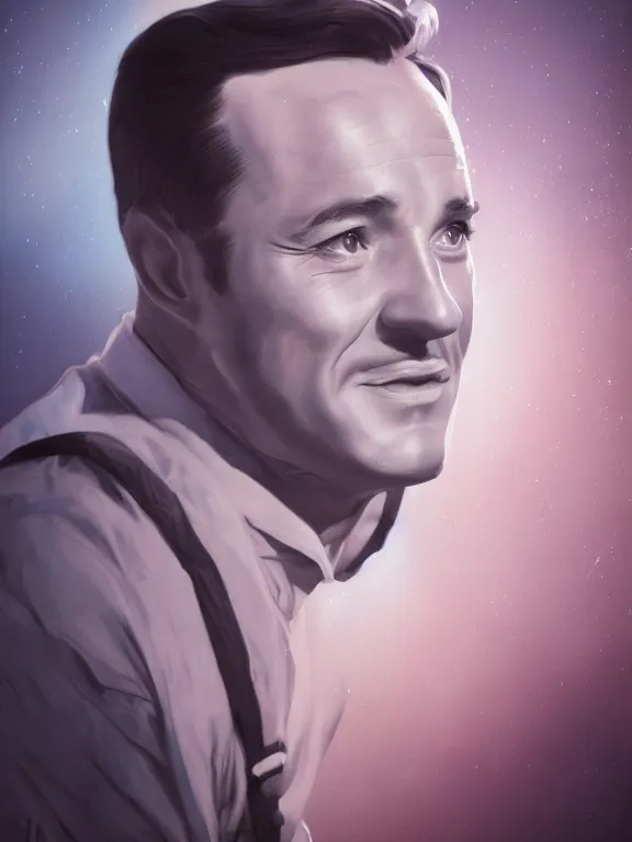 Image similar to portrait art of Gene Kelly 8k ultra realistic , lens flare, atmosphere, glow, detailed,intricate, full of colour, cinematic lighting, trending on artstation, 4k, hyperrealistic, focused, extreme details,unreal engine 5, cinematic, masterpiece