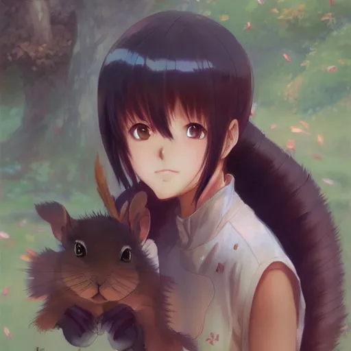 Image similar to An anime portrait of a squirrel, by Stanley Artgerm Lau, WLOP, Rossdraws, James Jean, Andrei Riabovitchev, Marc Simonetti, and Sakimichan, tranding on artstation