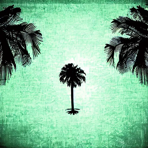 Image similar to Palm tree, glitch art, corrupted