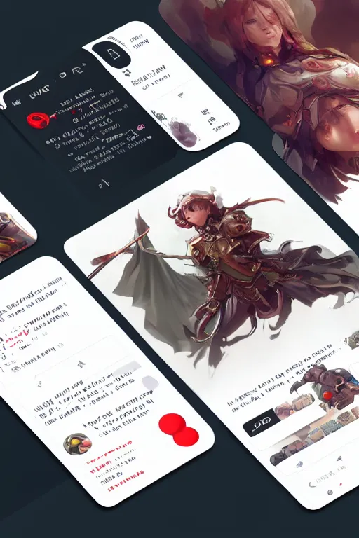 Image similar to A single card template GUI UI UIX by Stanley Artgerm Lau, WLOP, Rossdraws, James Jean, Andrei Riabovitchev, Marc Simonetti, Yoshitaka Amano, ArtStation, CGSociety,