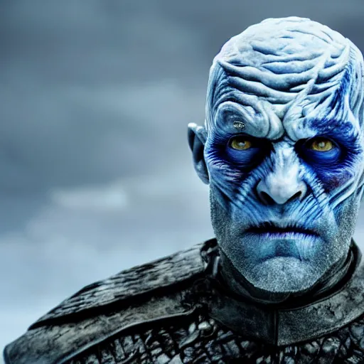 Prompt: medieval fantasy head and shoulders portrait from game of thrones of jason statham as a white walker night king ice giant, photo by philip - daniel ducasse and yasuhiro wakabayashi and jody rogac and roger deakins