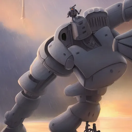 Prompt: the iron giant knocking down a wall, artstation hall of fame gallery, editors choice, #1 digital painting of all time, most beautiful image ever created, emotionally evocative, greatest art ever made, lifetime achievement magnum opus masterpiece, the most amazing breathtaking image with the deepest message ever painted, a thing of beauty beyond imagination or words