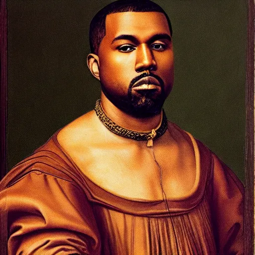 Image similar to A Renaissance portrait painting of Kanye West