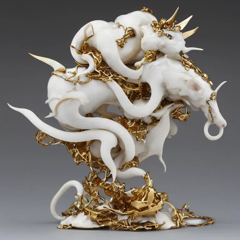 Image similar to rat king white marble with gold accents by ellen jewett