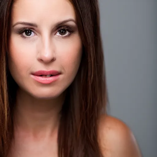 Prompt: professional headshot of a female actress in her 2 0 s. high resolution, nikon camera 8 k