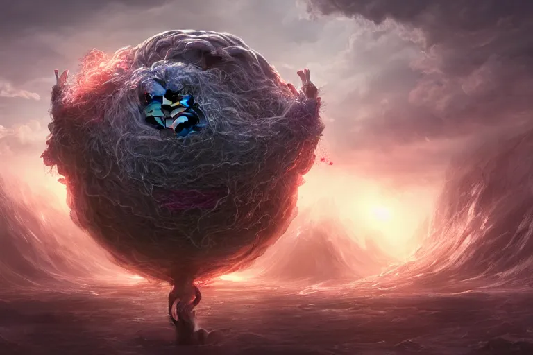 Image similar to a god giving birth to a new multiverse and then dissolving itself into it, in the style of wlop, illustration, epic, fantasy, hyper detailed, smooth, unreal engine, sharp focus, ray tracing