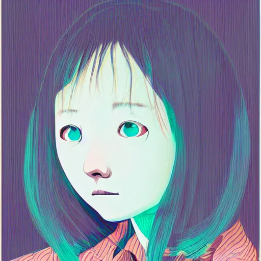 Image similar to a portrait of a girl by inio asano, beeple and james jean, chiho aoshima color scheme