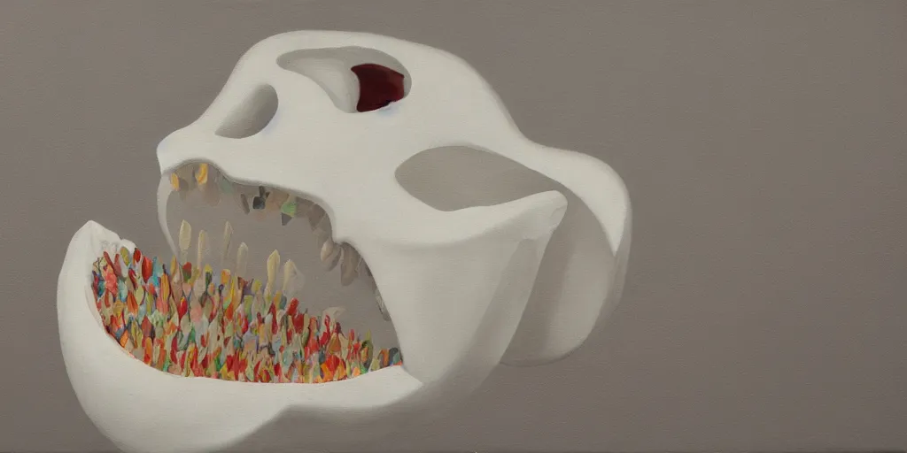 Image similar to a single tooth, contemporary art exhibition, artist commission