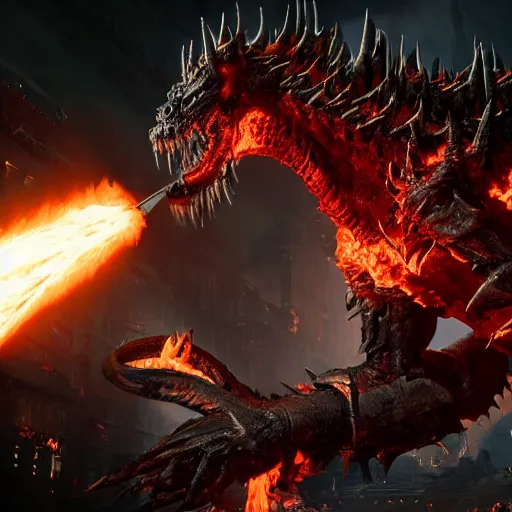 Prompt: 4k_unreal_engine_render_of_Deathwing_spreading_his_fire_in_a_epic_way_dynamic_lighting_stunning_visuals_cinematic_ultra_detailed_trending_on_art