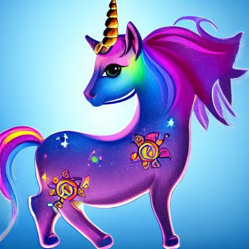 Prompt: Feline sparkle unicorn