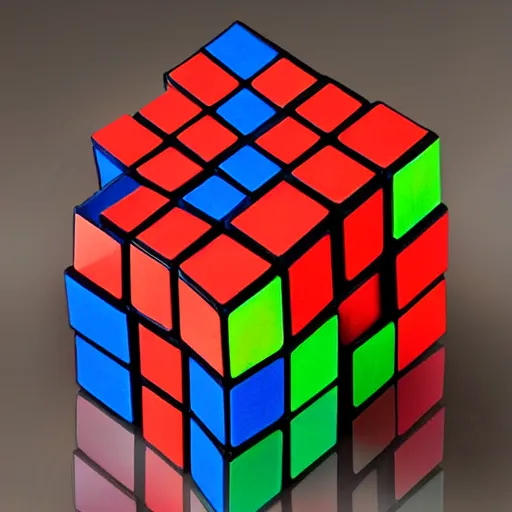 Prompt: a rubix cube made of fire