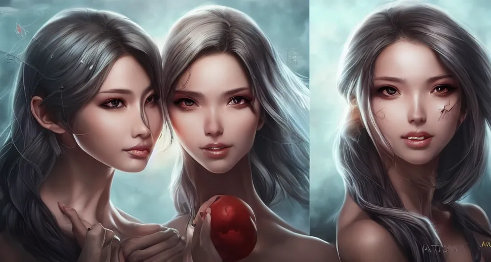 Prompt: the two complementary forces that make up all aspects and phenomena of life, by ARTGERM