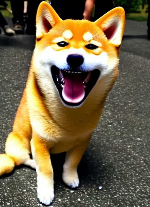 Image similar to demonic possession of a shiba inu