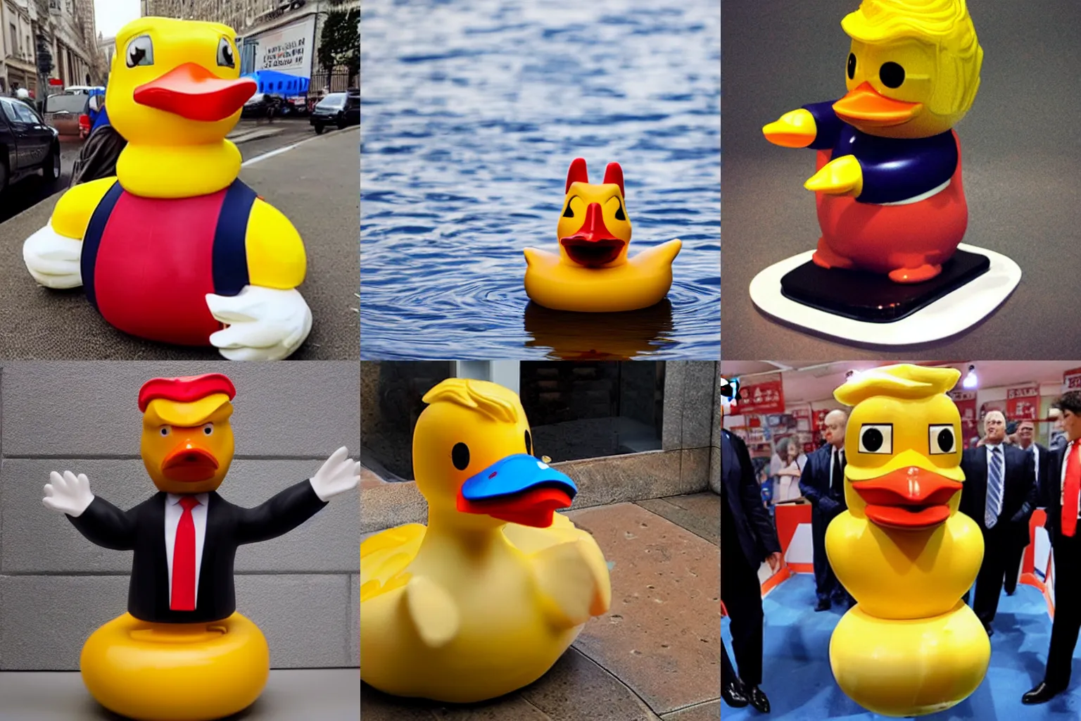 Prompt: Donald Trump as a rubber duck