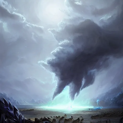 Prompt: grey storm tornado spell, epic fantasy style, in the style of Greg Rutkowski, hearthstone artwork