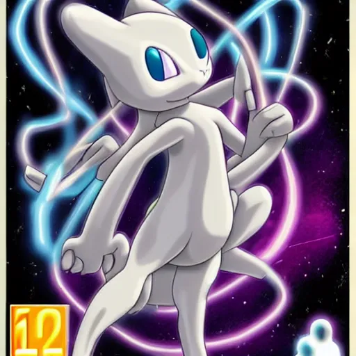 Prompt: Cover art for Mewtwo Strikes Back