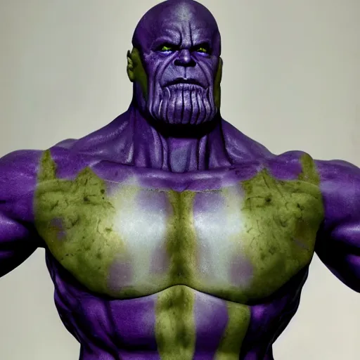 Prompt: Thanos as a marble sculpture