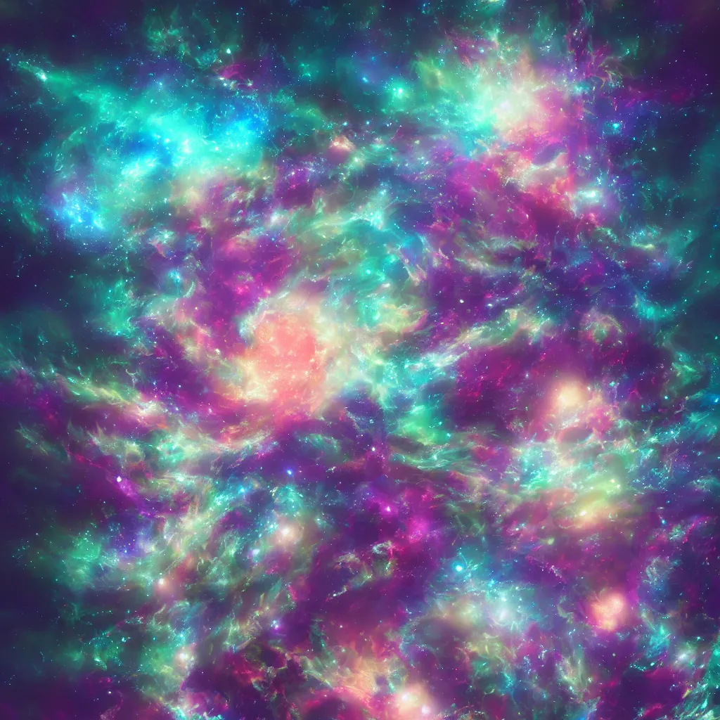 Prompt: the only flower in the universe outside of time and space, dreamy, eternity, cosmic, majestic, interstellar, iridescent sky, vibrant, digital art, airbrush, intricate, epic, depth, artstation, highly detailed, octane render, 8 k