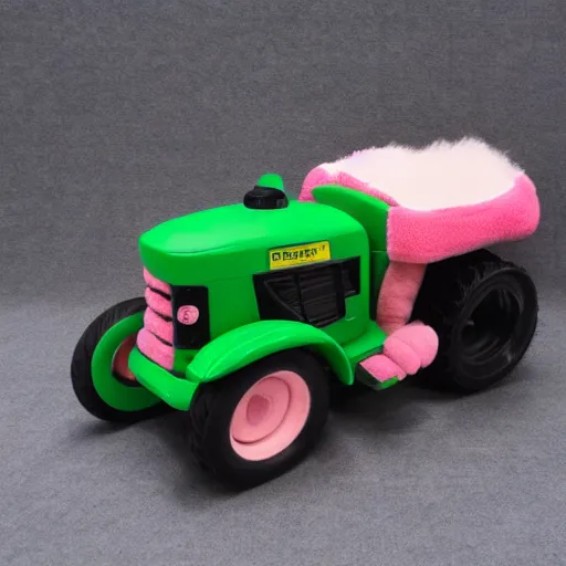 Image similar to a very soft persian pink plush john deere with pluche