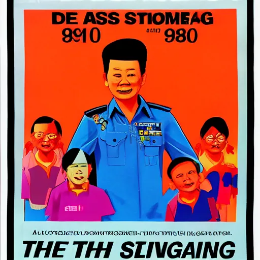 Image similar to A 1980s Singaporean propaganda poster