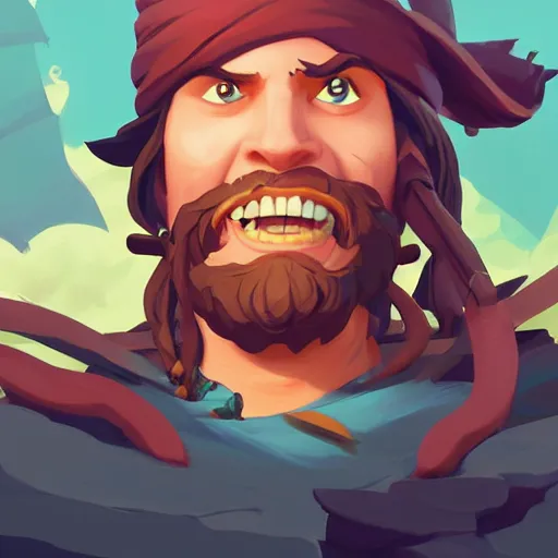 Image similar to painting jack the pirate on sea of thieves game avatar hero mermaid smooth face median photoshop filter cutout vector behance hd by jesper ejsing, by rhads, makoto shinkai and lois van baarle, ilya kuvshinov, rossdraws, illustration, art by ilya kuvshinov and gustav klimt