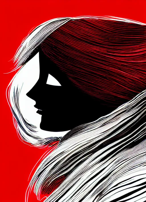 Prompt: highly detailed portrait of a hopeful pretty astronaut lady with a wavy blonde hair, by Laurel Burch, 4k resolution, nier:automata inspired, bravely default inspired, vibrant but dreary but upflifting red, black and white color scheme!!! ((Space nebula background))