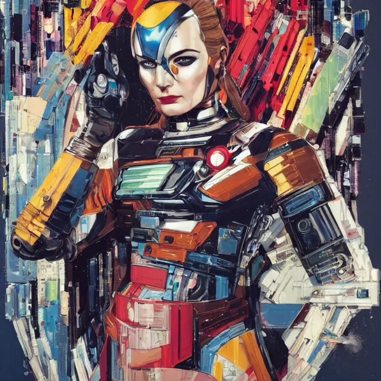 Image similar to portrait of a female android, by MARVEL comics and Sandra Chevrier, 8k