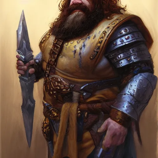 Prompt: the dwarven cleric warrior as a fantasy D&D character, portrait art by Donato Giancola and James Gurney, digital art, trending on artstation