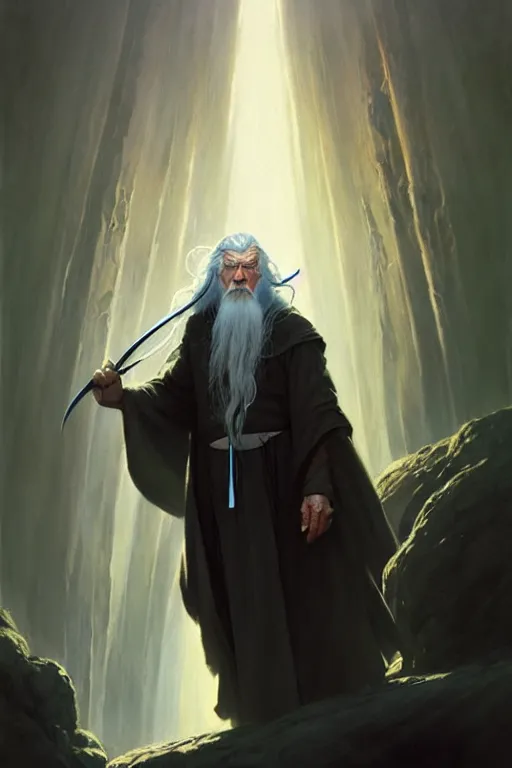 Image similar to gandalf by bayard wu, anna podedworna, gaston bussiere, greg rutkowski