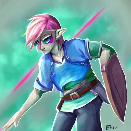 Image similar to concept art about link in vaporware style