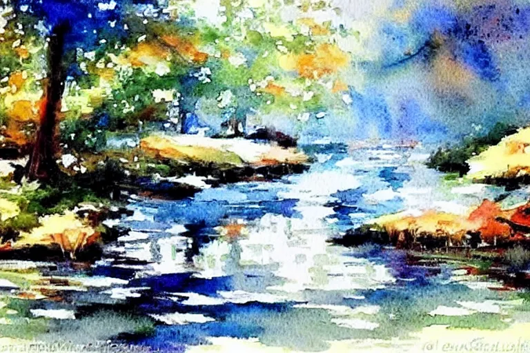 Prompt: beautiful watercolor painting by world famous artist