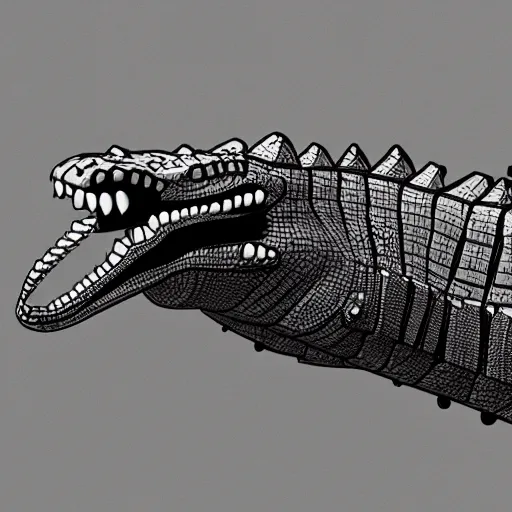 Image similar to cyborg crocodile but minimalistic concept art, colorful, v - ray, trending on artstation, minimalism