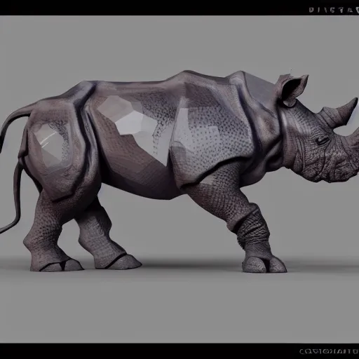 Prompt: crystal rhino trending on Artstation