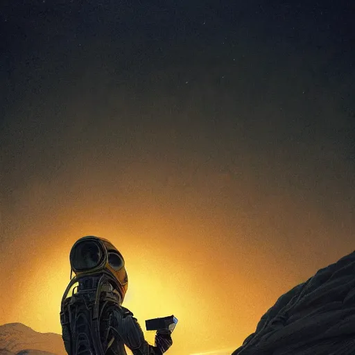 Image similar to alien taking a selfie on mars, dramatic lighting, cinematic, establishing shot, extremly high detail, photorealistic, cinematic lighting, artstation, style by James Gurney