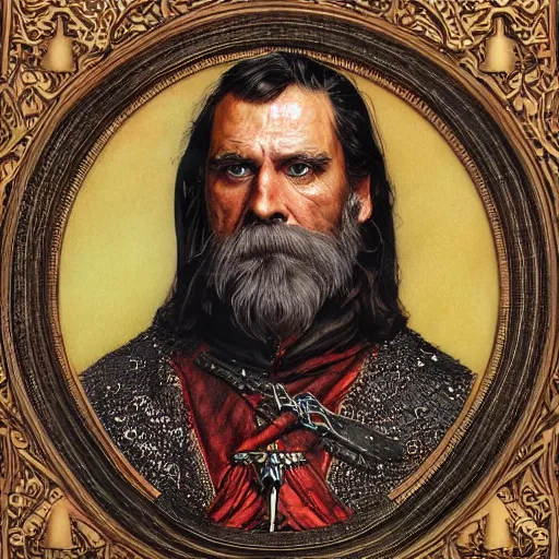 Prompt: Lord British from Ultima by Norman Rockwell, intricate, portrait, 8k highly professionally detailed, HDR