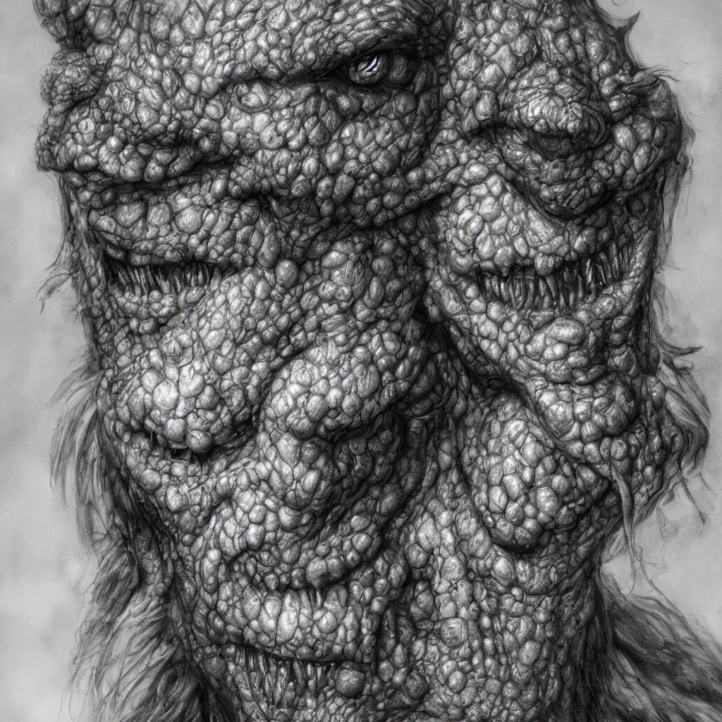 Prompt: a realistic detailed portrait photo of a monster