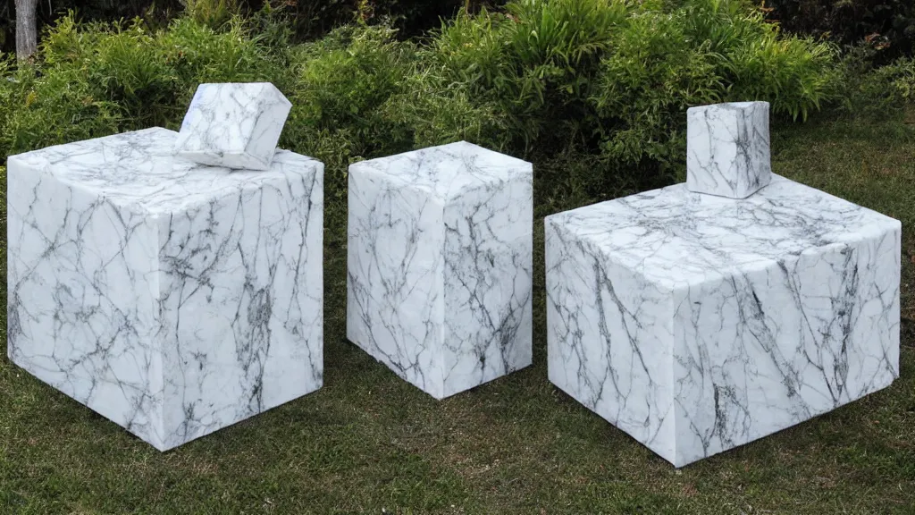 Image similar to marble sculpture cubical pinafore cube ( s ) in nature