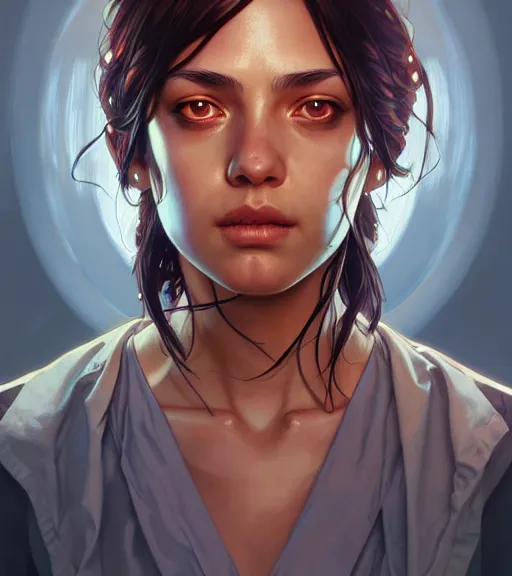 Image similar to symmetry ( clementine from the walking dead portrait ) ultra detailed, intricate, anime, dynamic lighting, digital art, digital painting, art station, wlop, sharp focus, illustration, art by artgerm and greg rutkowski and alphonse mucha