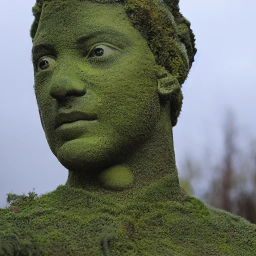 Prompt: realistic ultra detialed statue covered in moss