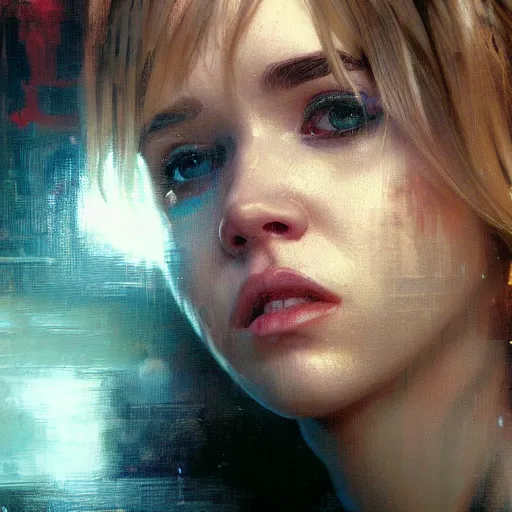 Image similar to hanna montana, full figure, long shot hyperrealistic portrait, bladerunner street, art of elysium by jeremy mann and alphonse mucha, fantasy art, photo realistic, dynamic lighting, artstation, poster, volumetric lighting, very detailed face, 4 k, award winning