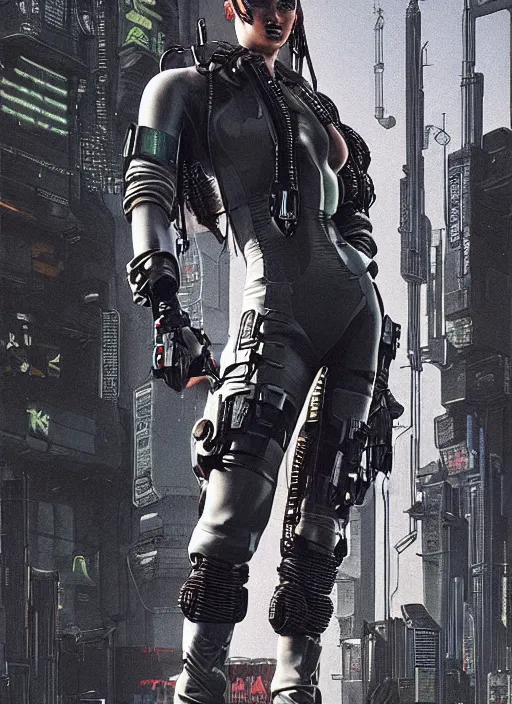 Image similar to cyberpunk mercenary in tactical harness and jumpsuit. portrait by stonehouse and mœbius and will eisner and gil elvgren and pixar. realistic proportions. dystopian. cyberpunk 2 0 7 7, apex, blade runner 2 0 4 9 concept art. cel shading. attractive face. thick lines.