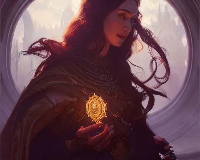 Image similar to the thirteenth hour, deep focus, d & d, fantasy, intricate, elegant, highly detailed, digital painting, artstation, concept art, matte, sharp focus, illustration, hearthstone, art by artgerm and greg rutkowski and alphonse mucha