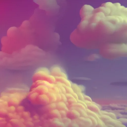 Prompt: a fluffy cloud in new style of painting combining surrealism and psychedelia with 3D octane render and unreal engine, trending on artstation, 8k