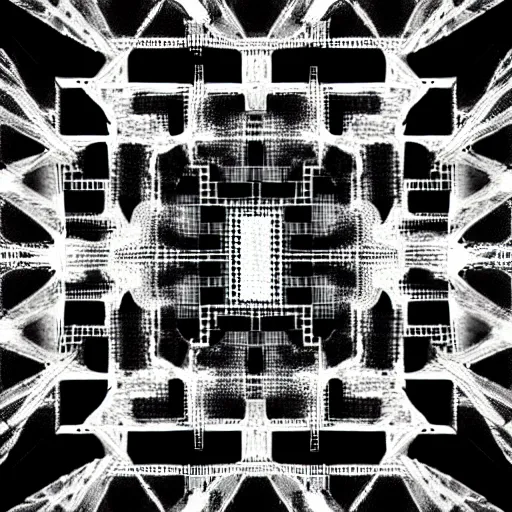 Image similar to the microchip, abstract dark geometry construct with white space, textured, tech pattern