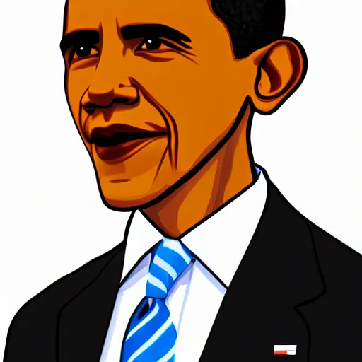 Prompt: Little Barack Obama sticker illustration