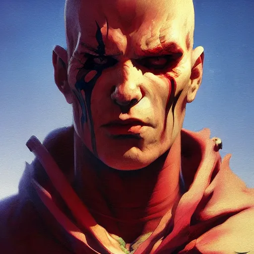 Prompt: 4k headshot portrait of Spawn from Macfarlane comics by Craig Mullins, ilya kuvshinov, krenz cushart, epic , artgerm trending on artstation by Edward Hopper and Dan Mumford and WLOP and Rutkovsky, beksinski carl spitzweg moebius and tuomas kocar, intricate artwork by caravaggio, Unreal Engine 5, Lumen, Nanite , 4K headshot of godlike clown with defined arms and open hands and bloody clothes with giant mandala wings , intricate face , flawless anime cel animation by Kentaro Miura, psychedelic , highly detailed upper body , professionally post-processed , beautiful, scary, symmetry accurate features, epic, octane rendered, anime masterpiece, accurate