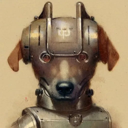 Image similar to (((((1950s robot box shaped k9 dog. muted colors.))))) by Jean-Baptiste Monge !!!!!!!!!!!!!!!!!!!!!!!!!!!