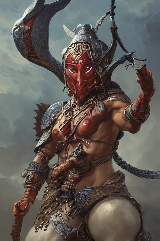 Prompt: portrait of the warrior naga wearing the epic artifact headgear ultra ultimatum helmet by artgerm and Craig Mullins, James Jean, Andrey Ryabovichev, Mark Simonetti and Peter Morbacher 16k