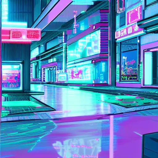 Prompt: vaporwave cyberpunk photorealistic pokemon pallet town