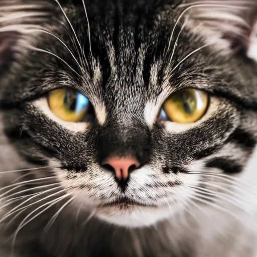 Prompt: smiley cat, EOS-1D, f/1.4, ISO 200, 1/160s, 8K, RAW, unedited, symmetrical balance, in-frame